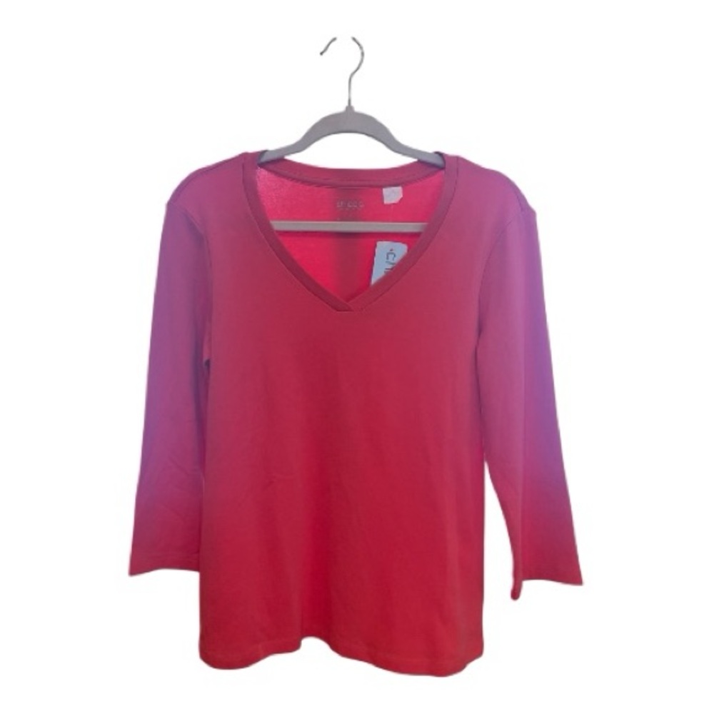 Chico’s Women's Coral V-Neck Top